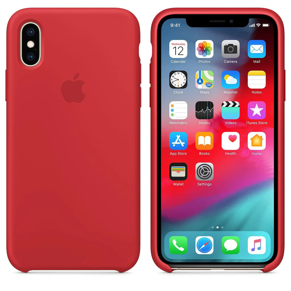 iPhone X - Silicone Case MagSafe Compatible red